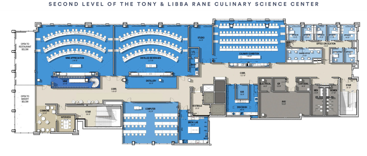 Computer generated rendering of the wine appreciation center