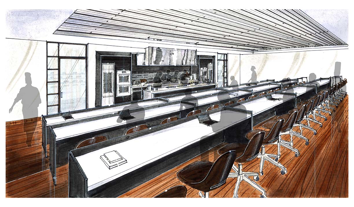 Rendering of the cooking classrooms
