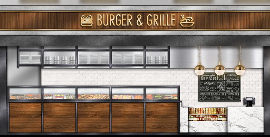 Burger and grille vendor rendering